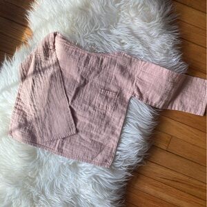 Kids Long Sleeve Cotton Top in Dusty Pink